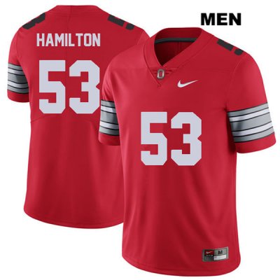 Men's NCAA Ohio State Buckeyes Davon Hamilton #53 College Stitched 2018 Spring Game Authentic Nike Red Football Jersey QV20V55PJ